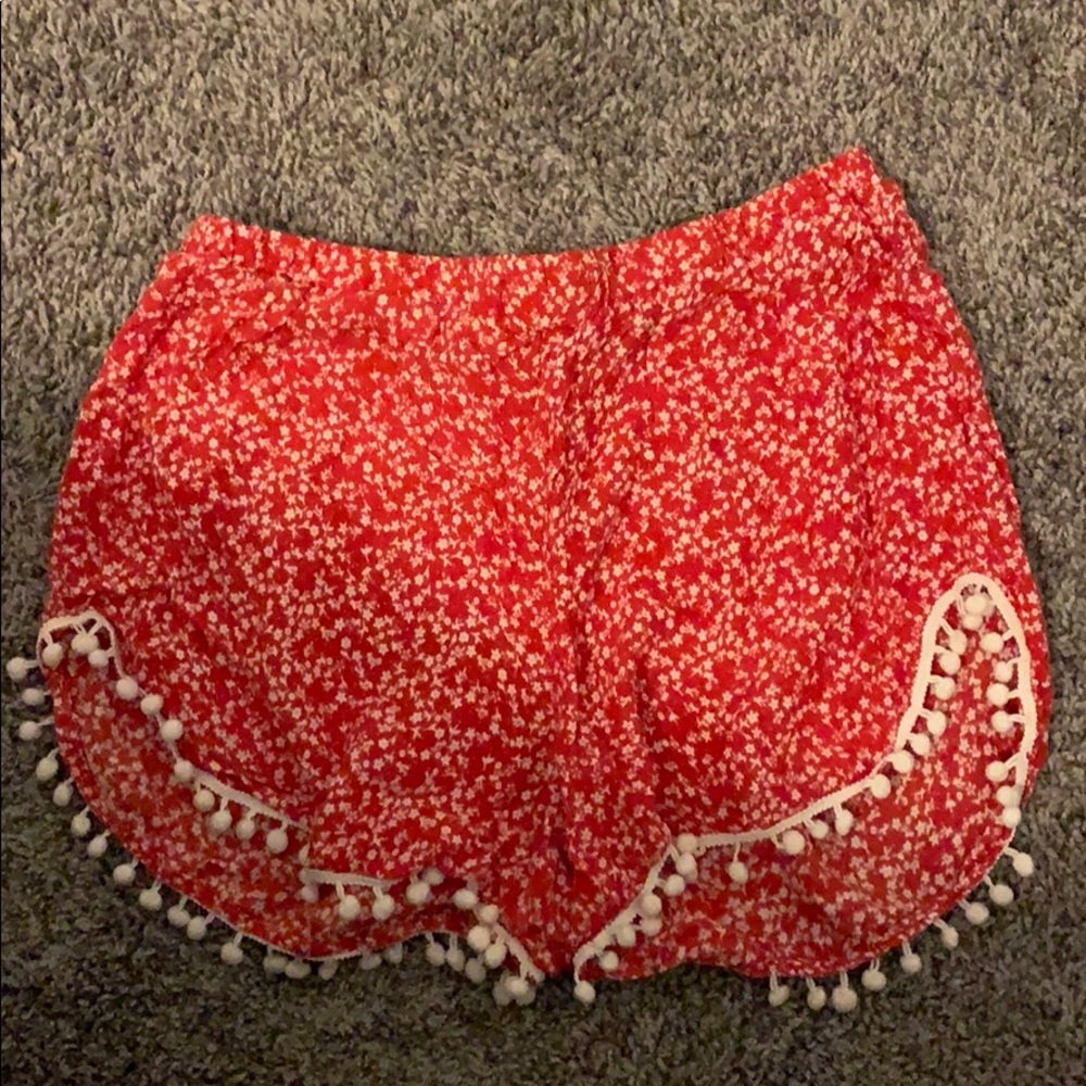 red cotton shorts
